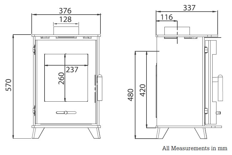 Newbourne 35FS DEFRA Approved Wood Burning / Multifuel Ecodesign Stove