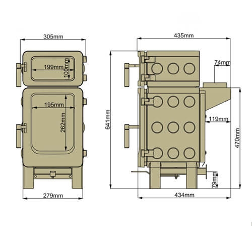 Ekol Baked Apple Pie Wood Burning Ecodesign Stove