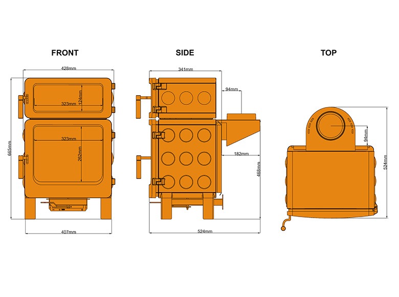 Ekol Baked Pumpkin Wood Burning Ecodesign Stove