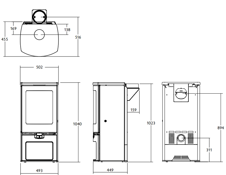 Charnwood Arc 7kW Wood Burning / Multifuel Ecodesign Logstore Stove