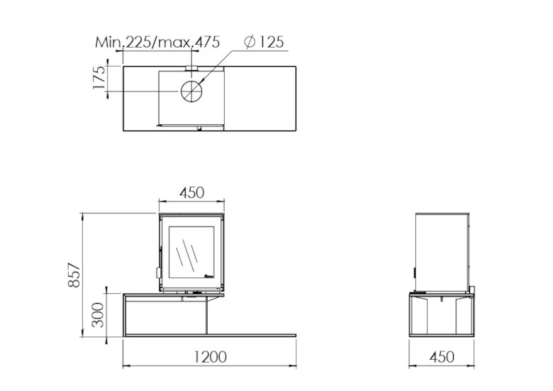 Dik Geurts Modivar 5 4.9kW Wood Burning Ecodesign Stove on Floating Plateau