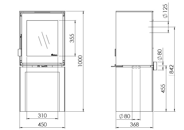 Dik Geurts Modivar 5 4.9kW Wood Burning Ecodesign Logstore Stove