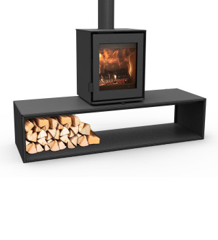 Dik Geurts Modivar 5 4.9kW Wood Burning Ecodesign Stove on Plateau Bench