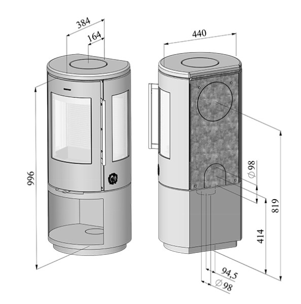 Morso 7443 Wood Burning Ecodesign Log Store Stove