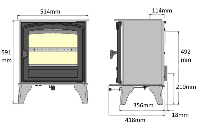 Hunter Herald 5 Wood Burning Single Door Ecodesign Stove