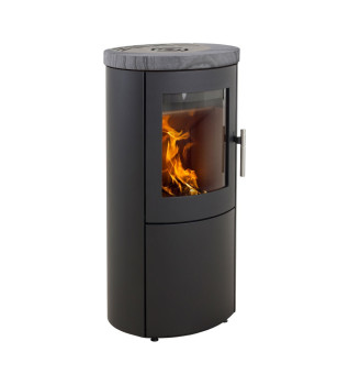 Heta Scanline 800 6.8kW Ecodesign Cylinder Stove with Blackwood Top