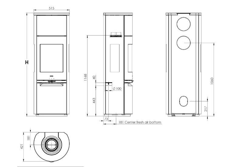 Heta Scanline 900S 6.6kW Wood Burning Ecodesign Stove