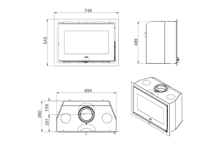 Heta Vista S Insert UK 5kW Wood Burning Stove