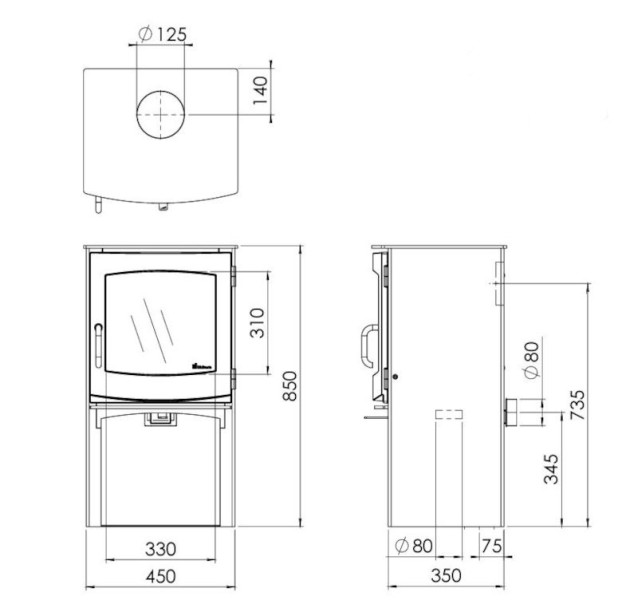 Dik Geurts Ivar 5 Wood Burning / Multifuel Ecodesign Logstore Stove