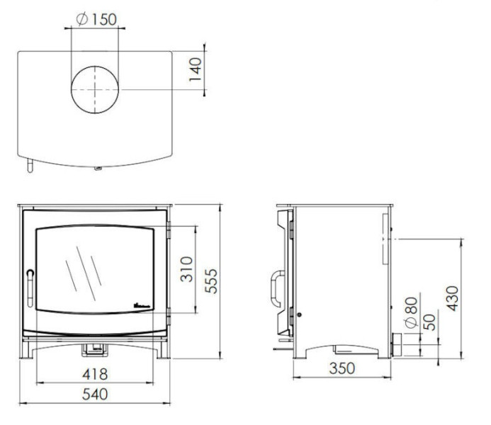 Dik Geurts Ivar 8 Low Wood / Multifuel Ecodesign Stove