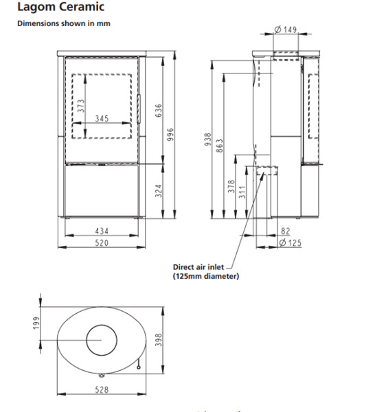 Arada Lagom 4 White Ceramic Wood Burning Ecodesign Stove