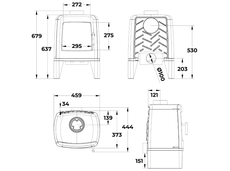 MI Fires Firepod Medium Wood Burning  Ecodesign Stove