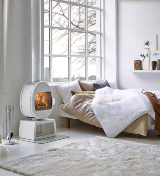 SCAN 66-4 White Enamel Wood Burning Ecodesign Stove