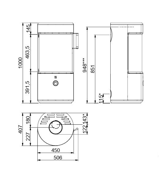 SCAN 67-1000 Wood Burning Ecodesign Cylinder Stove