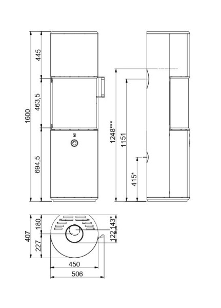 SCAN 67-1600 Wood Burning Ecodesign Cylinder Stove