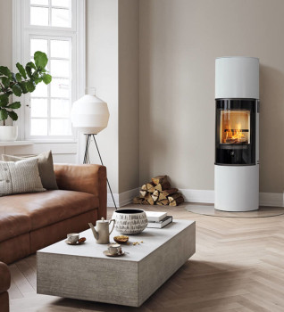 Scan 84-3 White Modern Maxi Wood Burning Ecodesign Stove