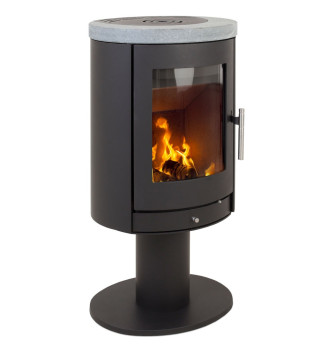 Heta Scanline 850 Turnable 6kW Wood Burning Pedestal Stove with Soapstone Top