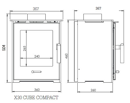 Bohemia X30 Cube Wood Burning / Multifuel Ecodesign Stove